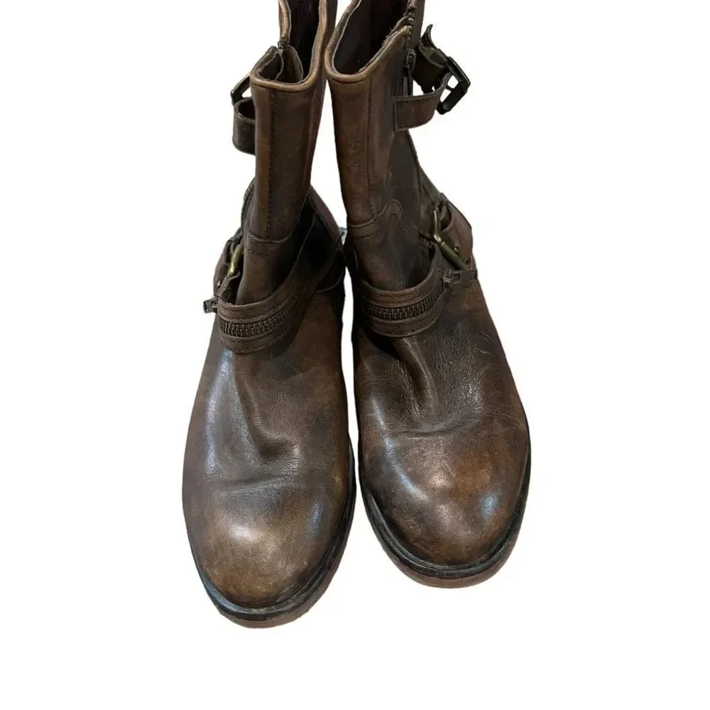 EUC Hard to Find Hinge Compadre Ankle Boots Bootie leather size 9 - Picture 2 of 9